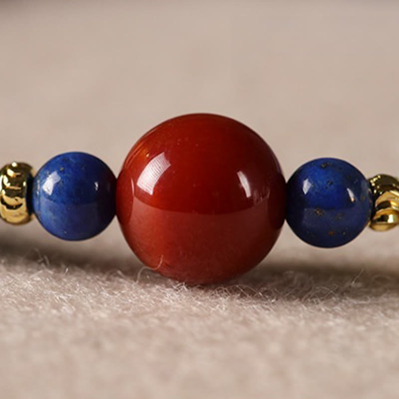 Wear FengShui Small Lazurite Agate Ultra-thin Beads Positive Bracelet