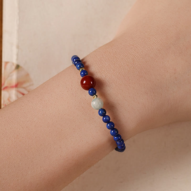 Wear FengShui Small Lazurite Agate Ultra-thin Beads Positive Bracelet