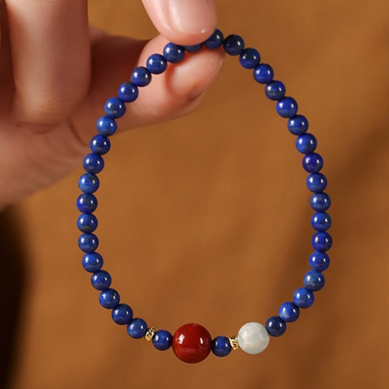 Wear FengShui Small Lazurite Agate Ultra-thin Beads Positive Bracelet