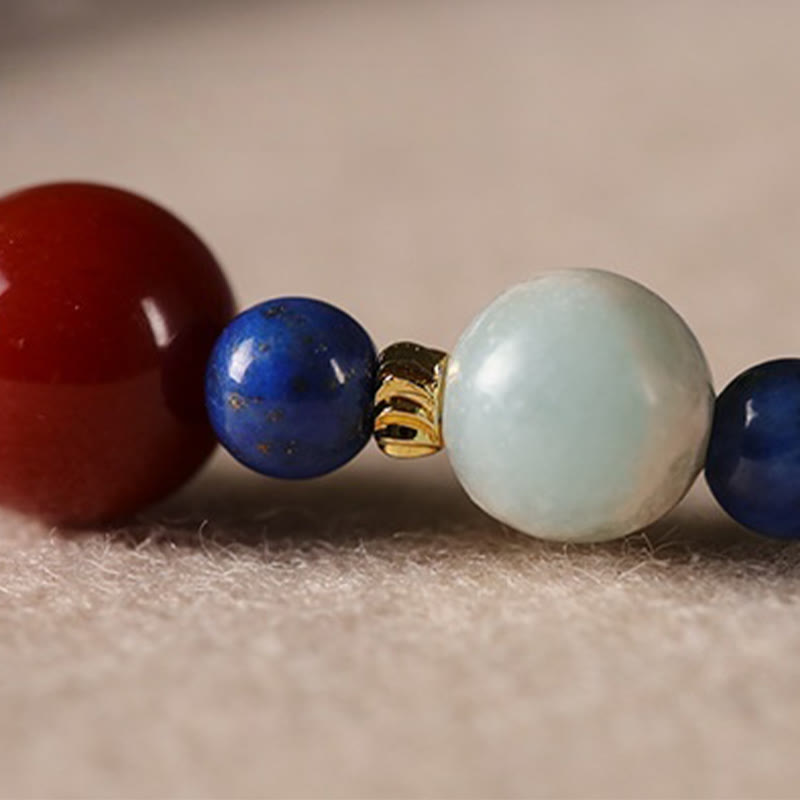 Wear FengShui Small Lazurite Agate Ultra-thin Beads Positive Bracelet