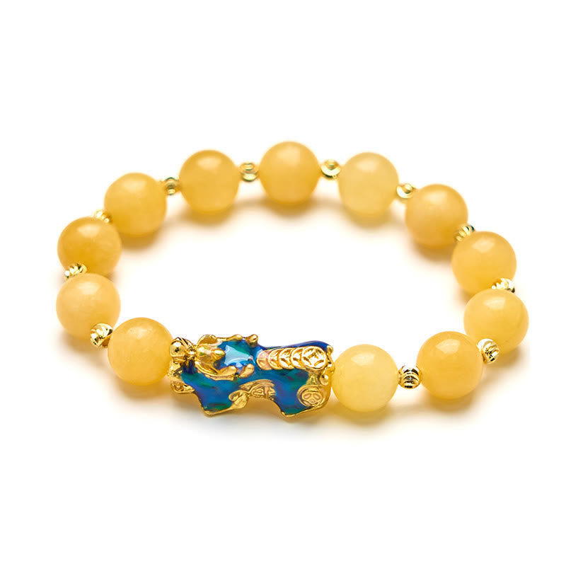 Wear FengShui Natural Topaz Color Change PiXiu Wealth Bracelet