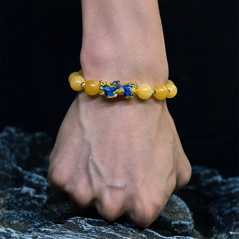 Wear FengShui Natural Topaz Color Change PiXiu Wealth Bracelet