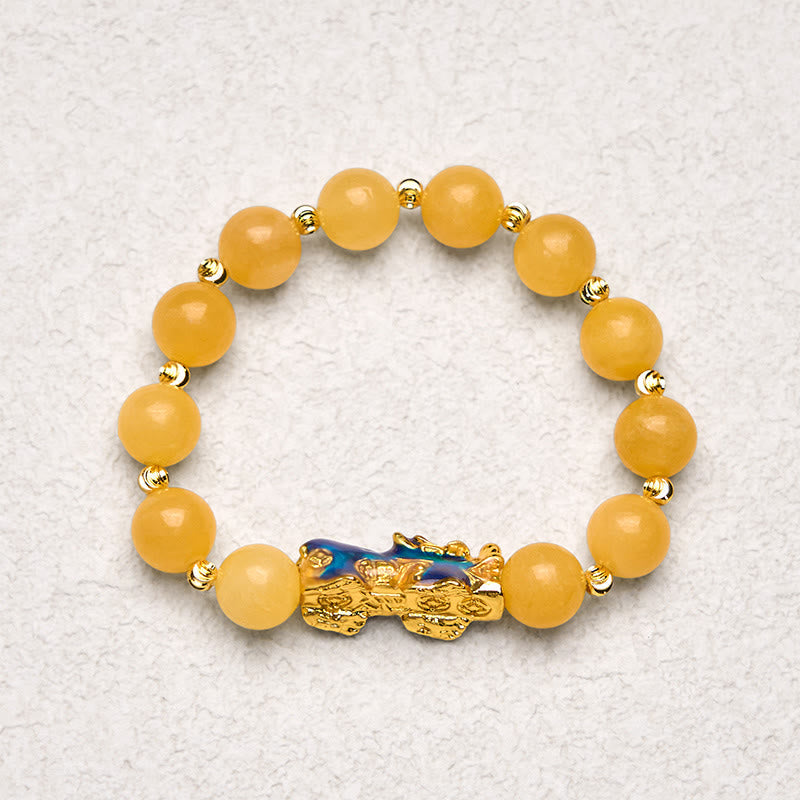 Wear FengShui Natural Topaz Color Change PiXiu Wealth Bracelet