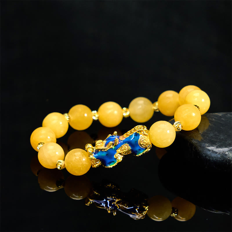 Wear FengShui Natural Topaz Color Change PiXiu Wealth Bracelet