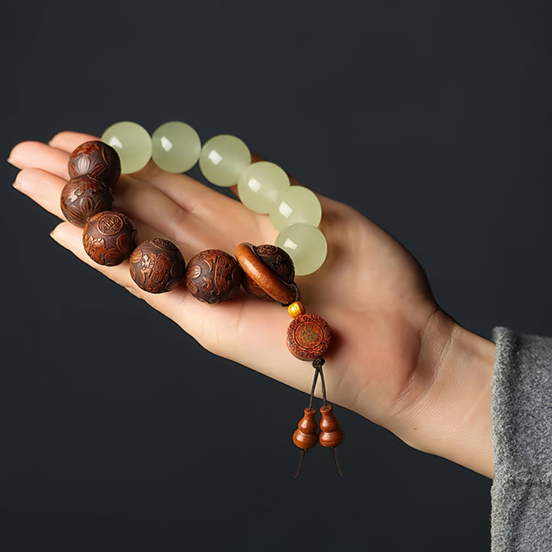 Wear FengShui "Wishing You Wealth and Protection" Sappan Wood Bracelet Includes Gift Message Card