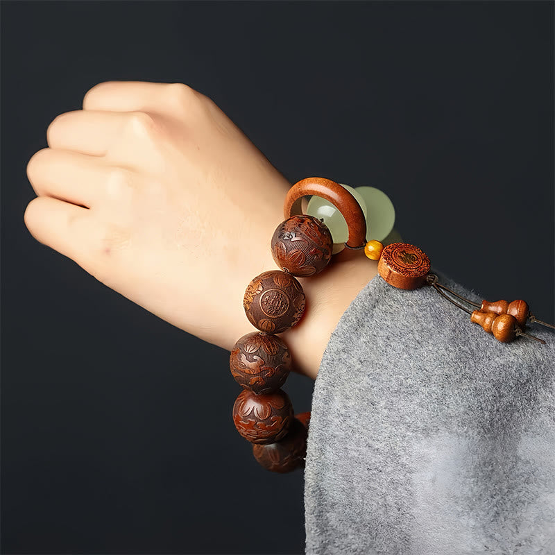 Wear FengShui "Wishing You Wealth and Protection" Sappan Wood Bracelet Includes Gift Message Card