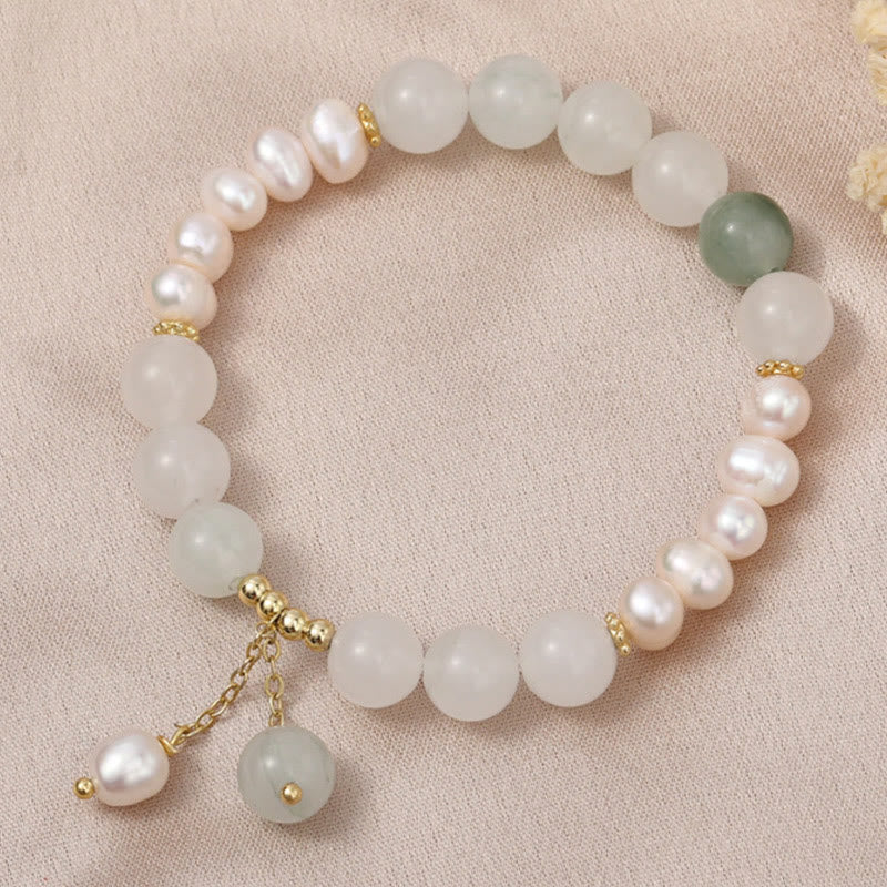 Wear FengShui Tianshan Jade Pearl Abundance Bracelet