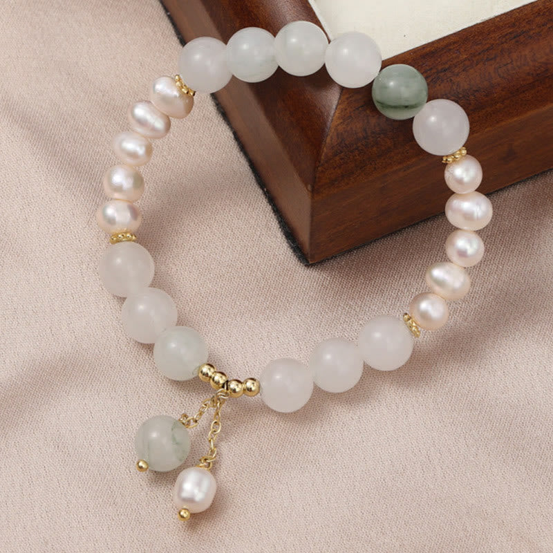 Wear FengShui Tianshan Jade Pearl Abundance Bracelet
