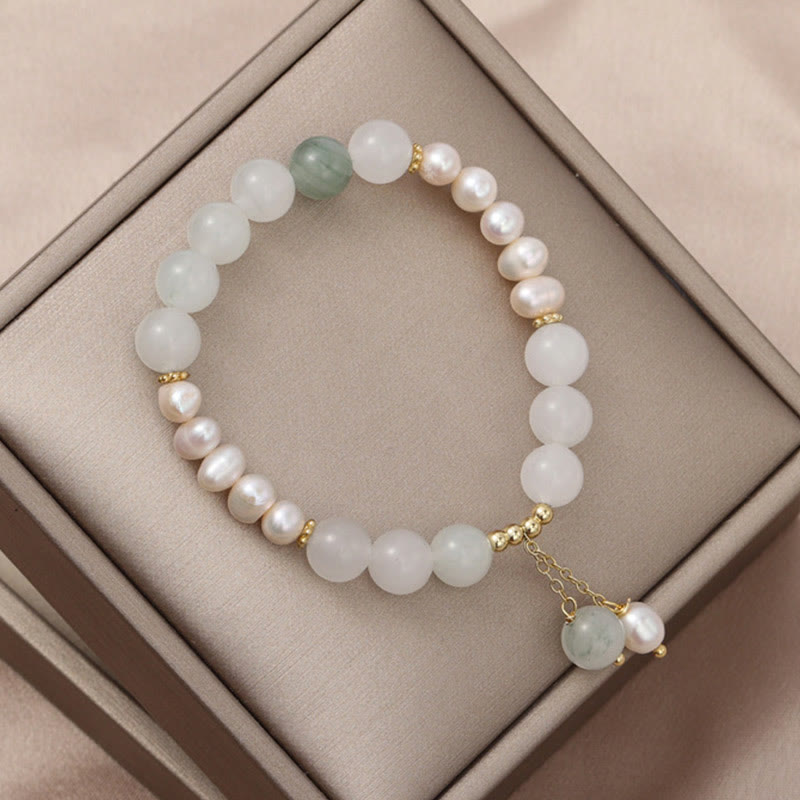 Wear FengShui Tianshan Jade Pearl Abundance Bracelet