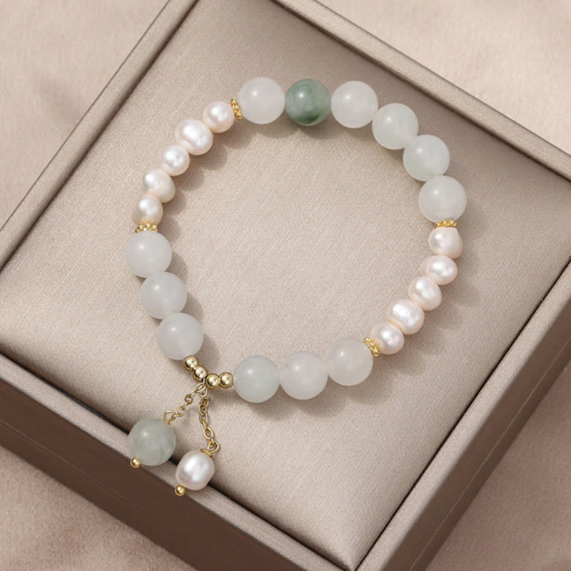 Wear FengShui Tianshan Jade Pearl Abundance Bracelet