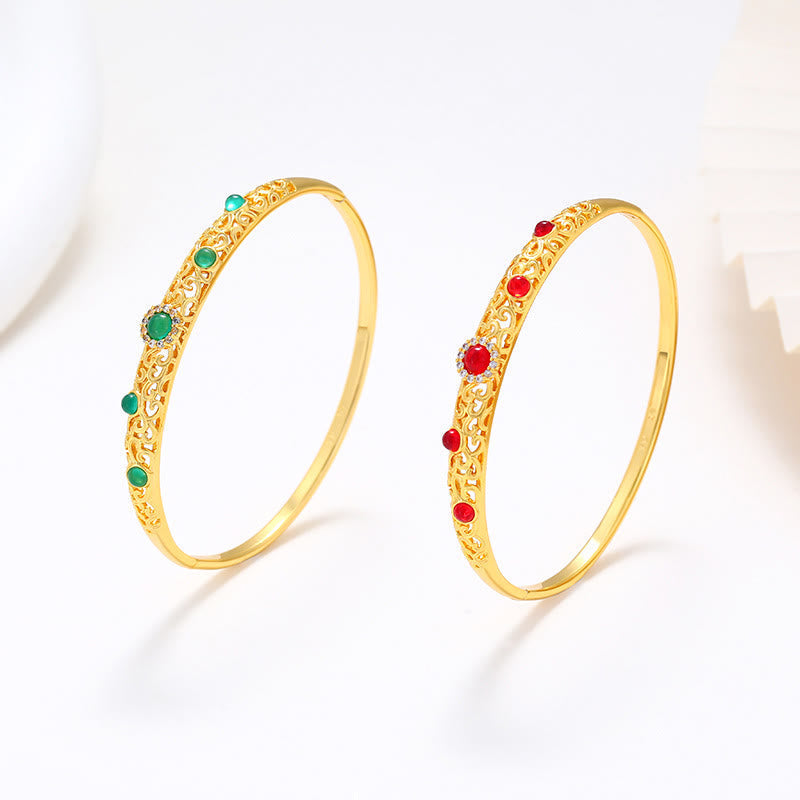 Wear FengShui Vine Design Alloy Zircon Luck Bracelet Bangle