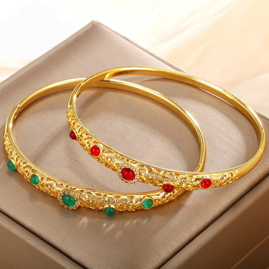 Wear FengShui Vine Design Alloy Zircon Luck Bracelet Bangle