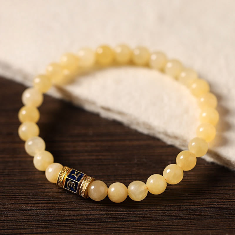 Wear FengShui Topaz Beads Om Mani Padme Hum Fortune Bracelet