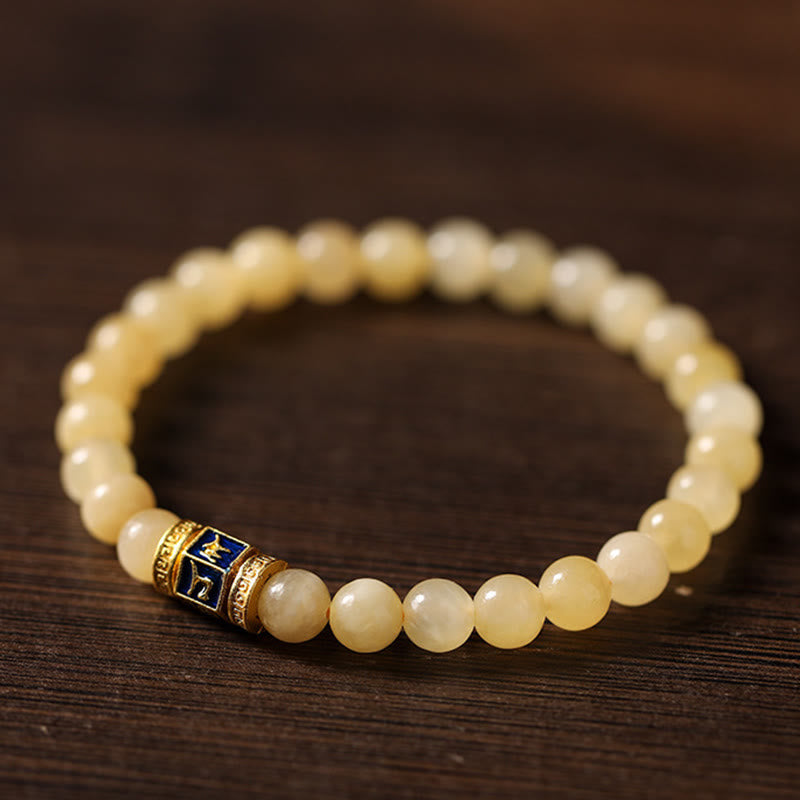 Wear FengShui Topaz Beads Om Mani Padme Hum Fortune Bracelet