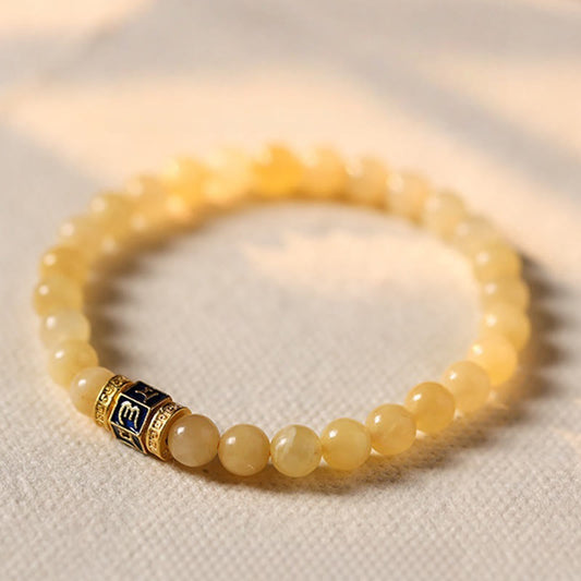 Wear FengShui Topaz Beads Om Mani Padme Hum Fortune Bracelet