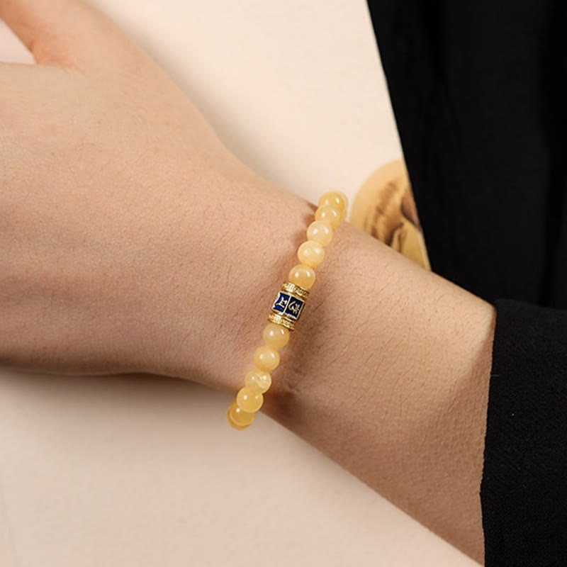 Wear FengShui Topaz Beads Om Mani Padme Hum Fortune Bracelet