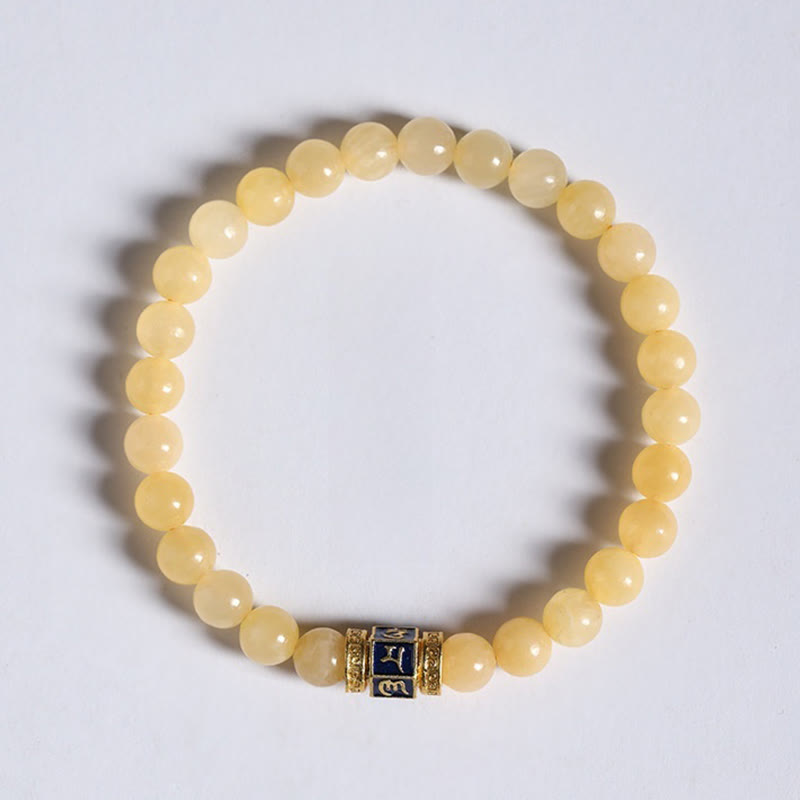 Wear FengShui Topaz Beads Om Mani Padme Hum Fortune Bracelet
