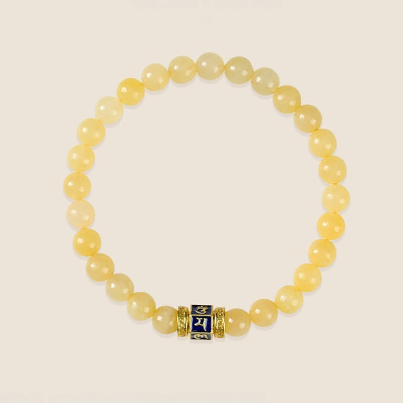 Wear FengShui Topaz Beads Om Mani Padme Hum Fortune Bracelet