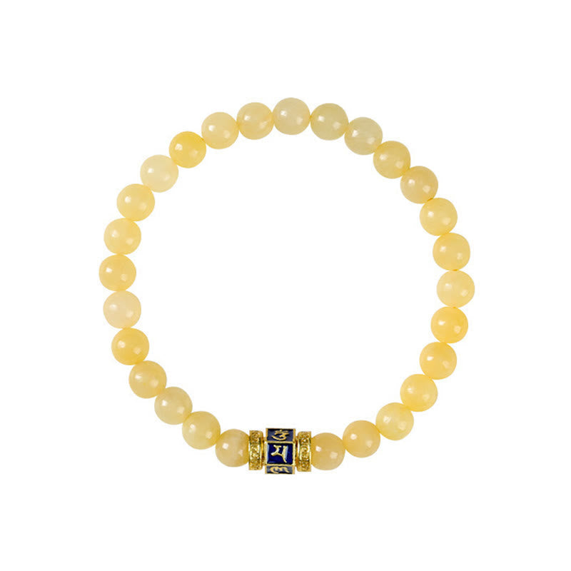 Wear FengShui Topaz Beads Om Mani Padme Hum Fortune Bracelet