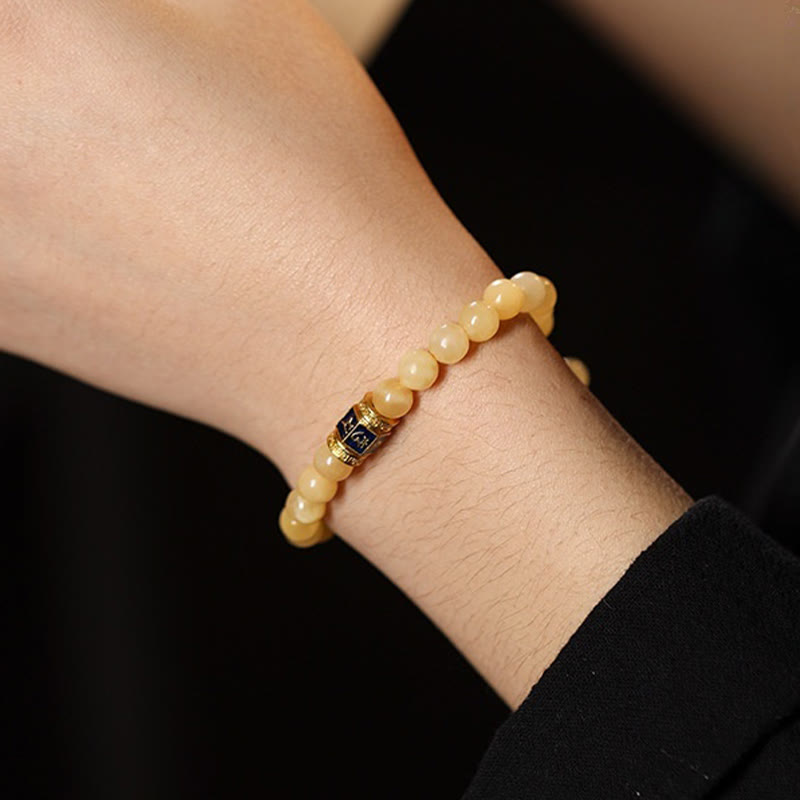 Wear FengShui Topaz Beads Om Mani Padme Hum Fortune Bracelet