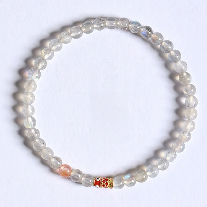 Wear FengShui Ultra-Thin Moonstone Koi Fish Healing Bracelet