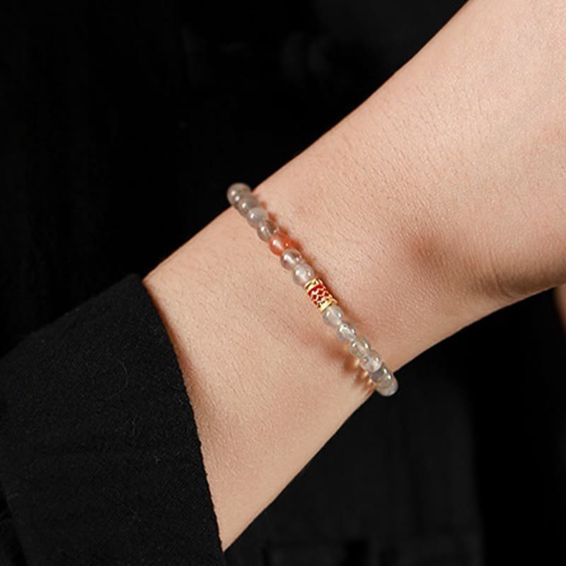 Wear FengShui Ultra-Thin Moonstone Koi Fish Healing Bracelet