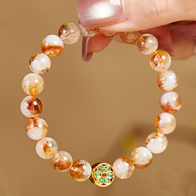 Wear FengShui 999 Sterling Silver Om Mani Padme Hum Citrine Protection Bracelet
