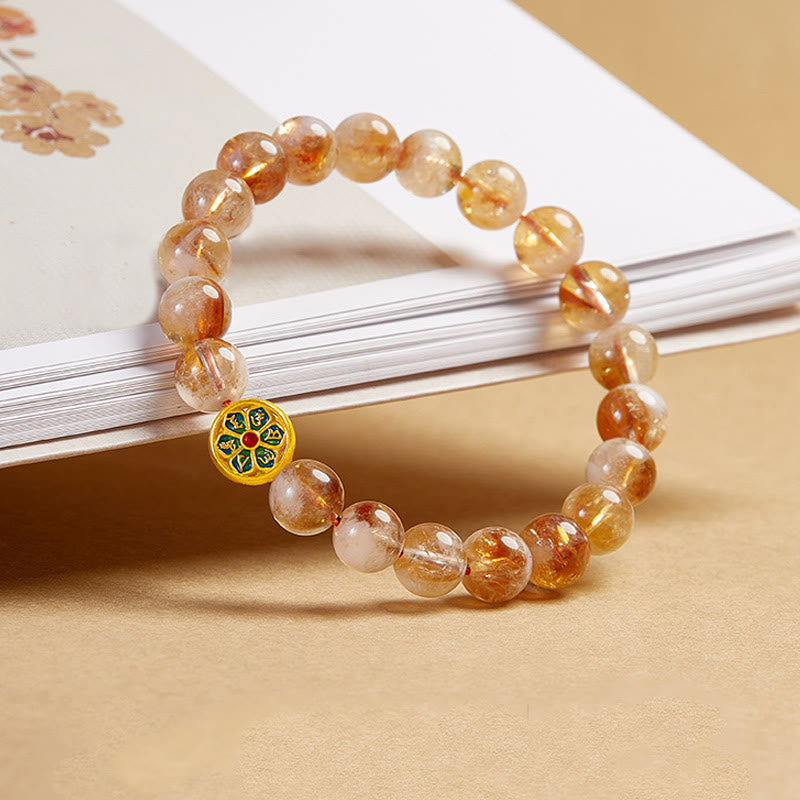 Wear FengShui 999 Sterling Silver Om Mani Padme Hum Citrine Protection Bracelet
