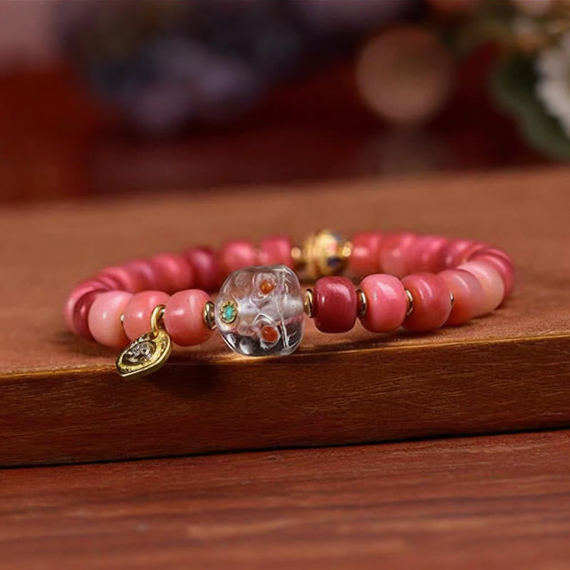 Wear FengShui Tibetan Camel Bone Red Agate Luck Bracelet