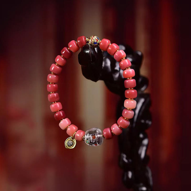 Wear FengShui Tibetan Camel Bone Red Agate Luck Bracelet