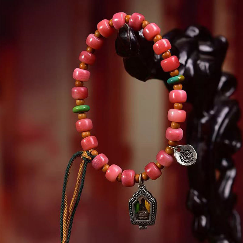 Wear FengShui Tibetan Camel Bone Red Agate Luck Bracelet