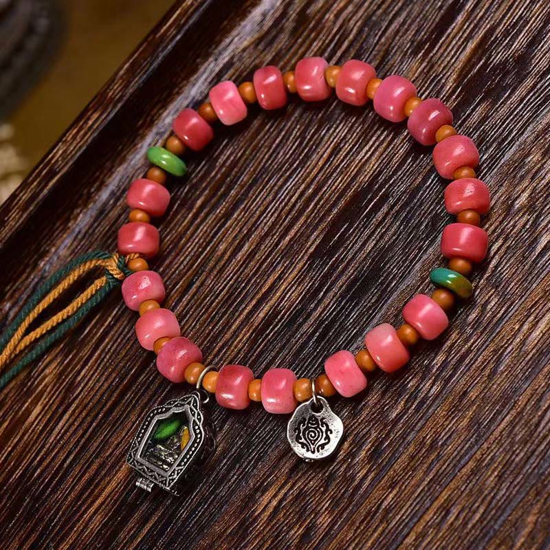 Wear FengShui Tibetan Camel Bone Red Agate Luck Bracelet