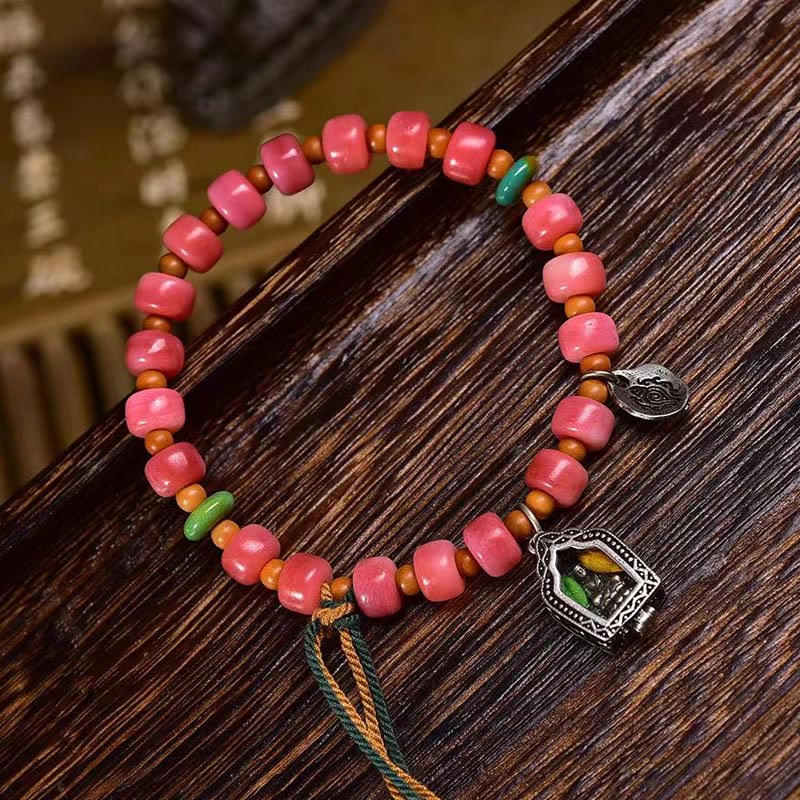 Wear FengShui Tibetan Camel Bone Red Agate Luck Bracelet