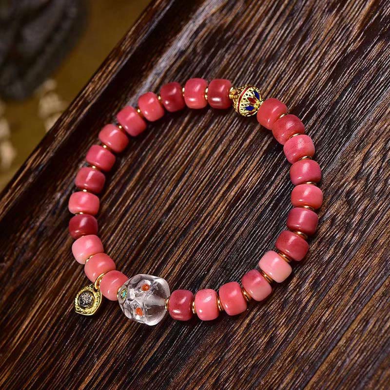 Wear FengShui Tibetan Camel Bone Red Agate Luck Bracelet