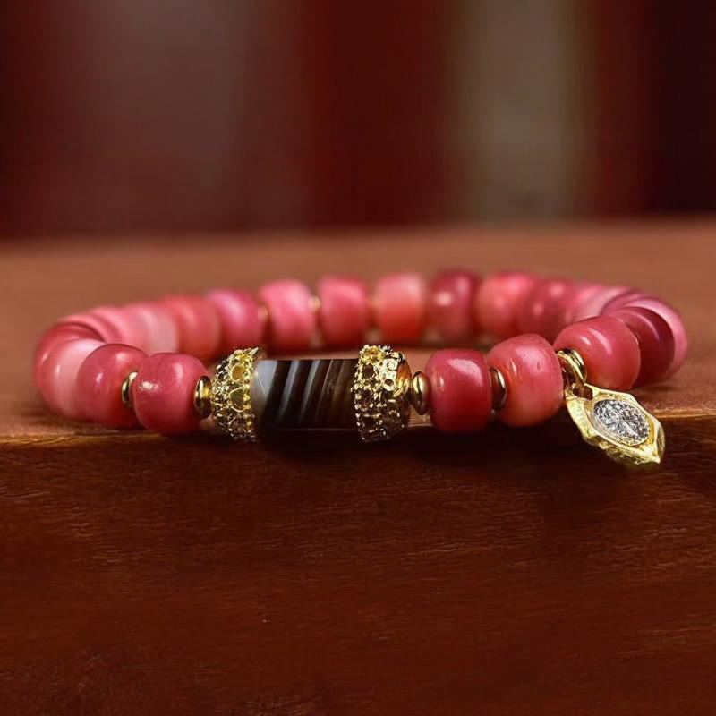 Wear FengShui Tibetan Camel Bone Red Agate Luck Bracelet