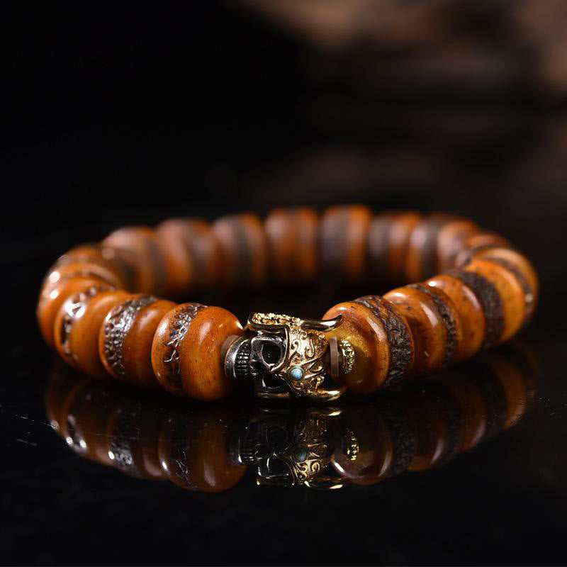 Wear FengShui Vintage Tibetan Bone Beads Skull Balance Bracelet