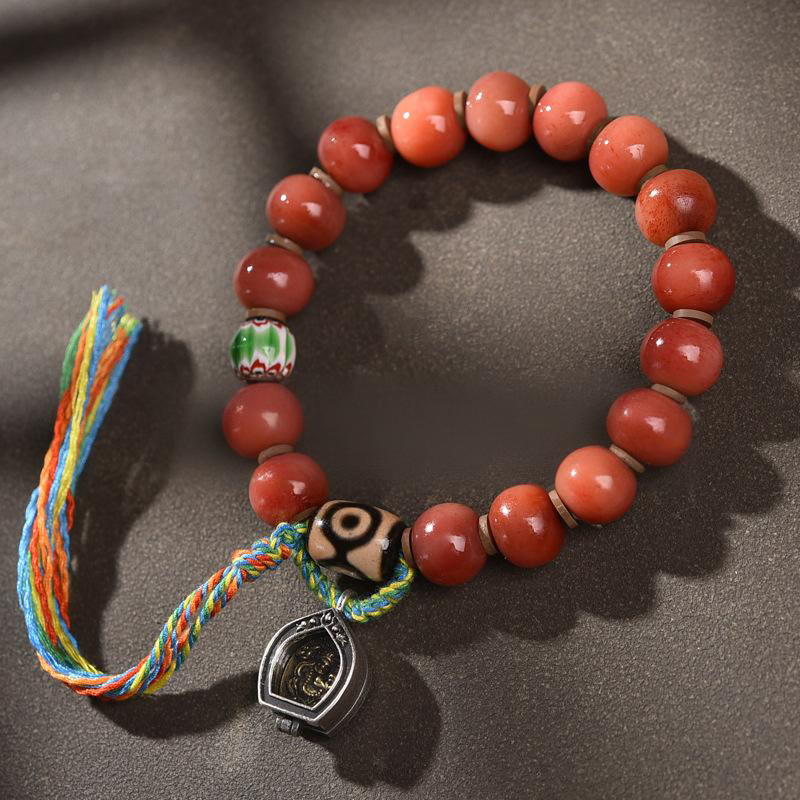 Wear FengShui Vintage Tibetan Camel Bone Tassel Luck Bracelet