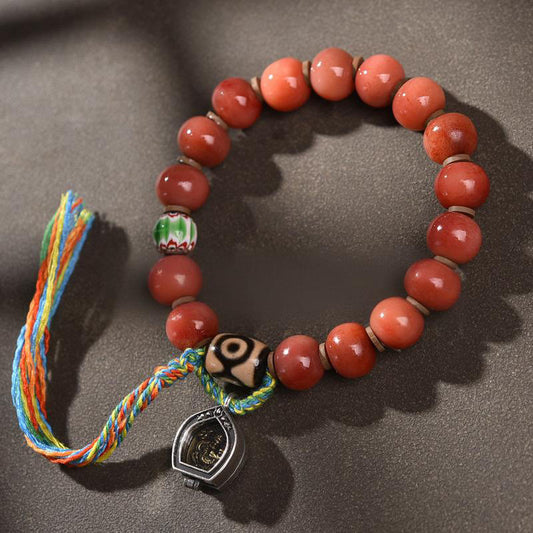 Wear FengShui Vintage Tibetan Camel Bone Tassel Luck Bracelet