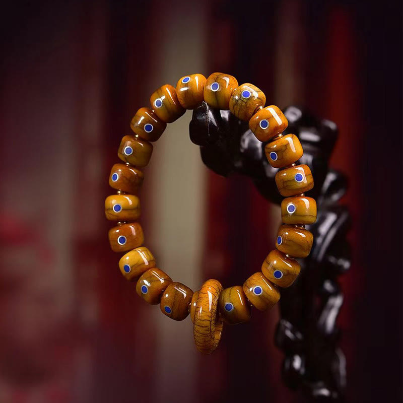 Wear FengShui Vintage Tibetan Bone Beads Lazurite Balance Braided Rope Bracelet