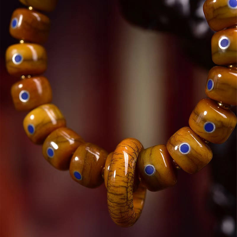 Wear FengShui Vintage Tibetan Bone Beads Lazurite Balance Braided Rope Bracelet