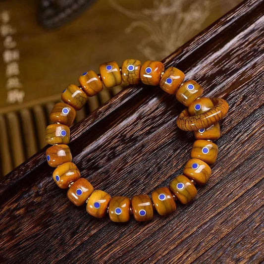 Wear FengShui Vintage Tibetan Bone Beads Lazurite Balance Braided Rope Bracelet