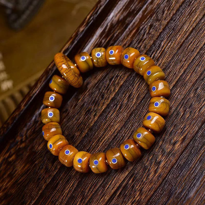Wear FengShui Vintage Tibetan Bone Beads Lazurite Balance Braided Rope Bracelet