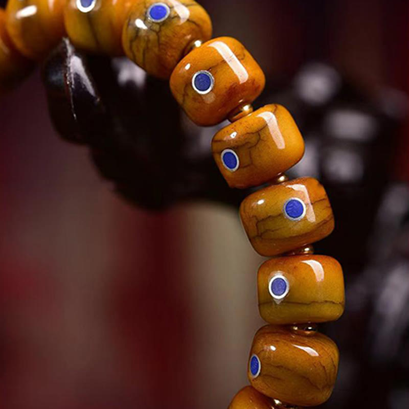 Wear FengShui Vintage Tibetan Bone Beads Lazurite Balance Braided Rope Bracelet