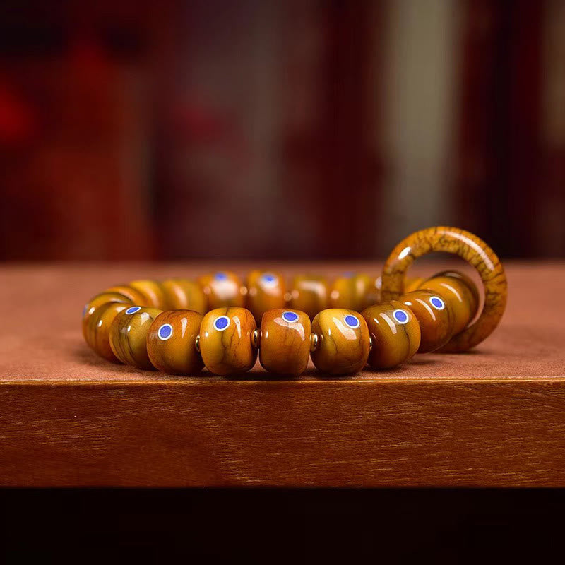 Wear FengShui Vintage Tibetan Bone Beads Lazurite Balance Braided Rope Bracelet