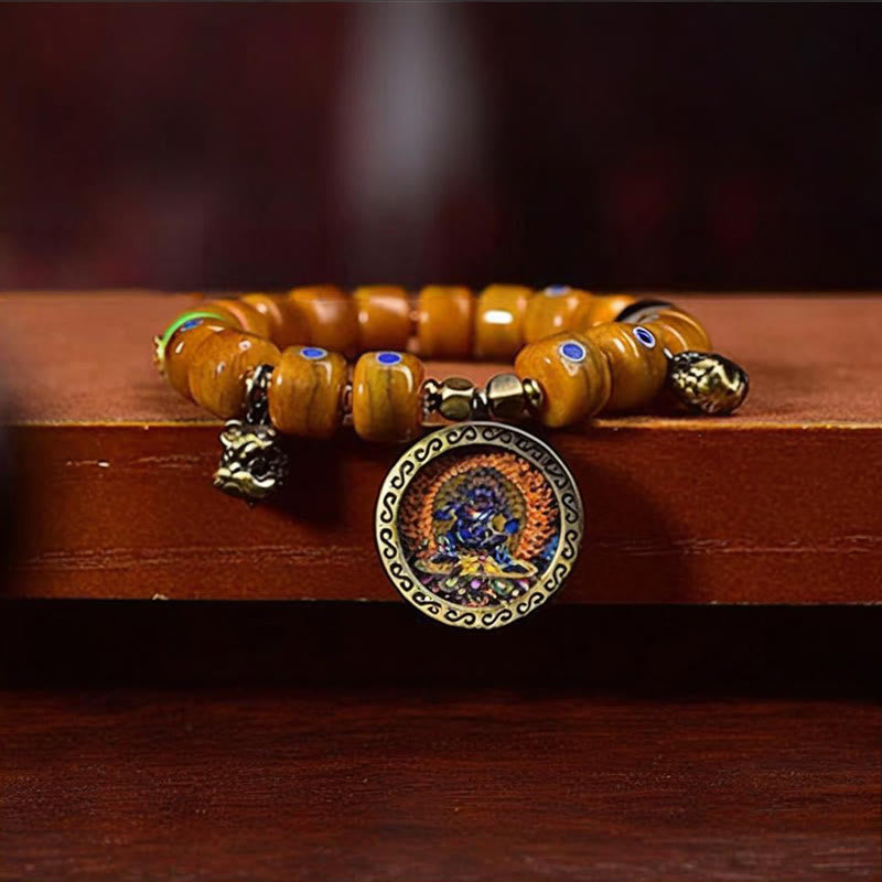Wear FengShui Vintage Tibetan Bone Beads Braided Rope Positive Balance Bracelet