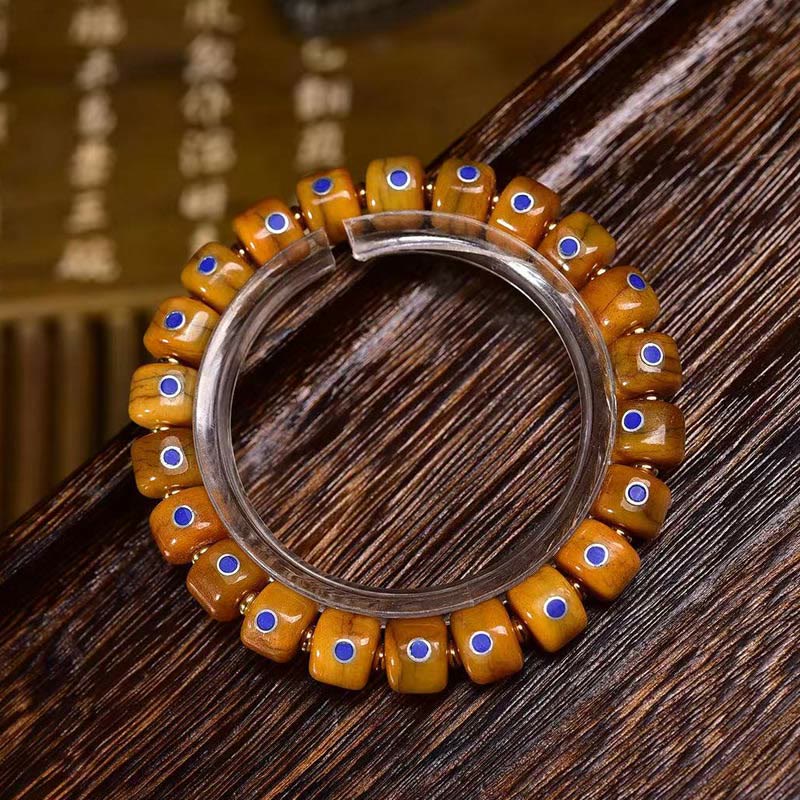 Wear FengShui Vintage Tibetan Bone Beads Braided Rope Positive Balance Bracelet