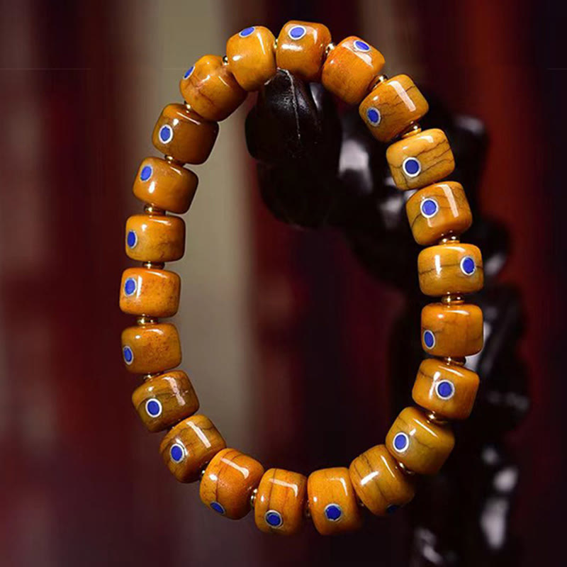 Wear FengShui Vintage Tibetan Bone Beads Braided Rope Positive Balance Bracelet
