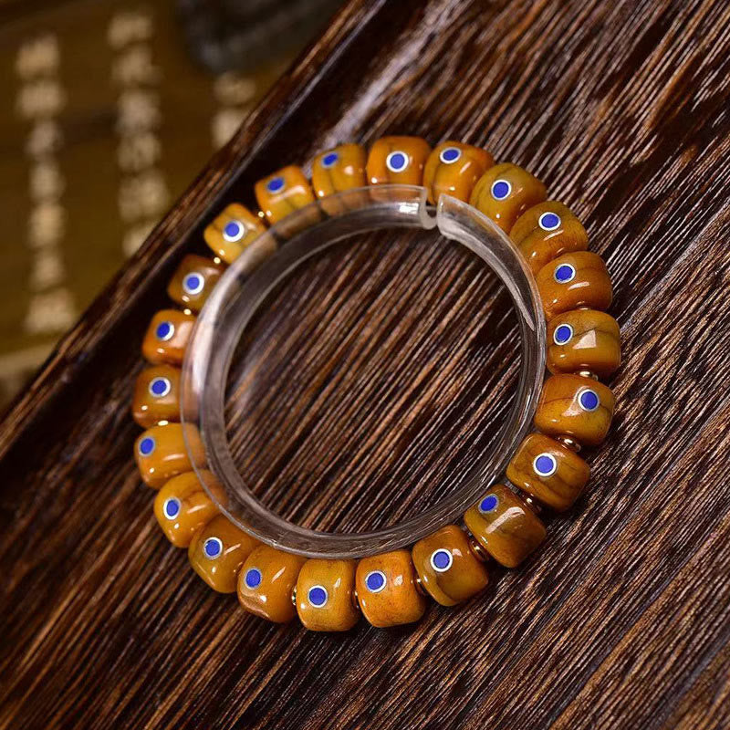 Wear FengShui Vintage Tibetan Bone Beads Braided Rope Positive Balance Bracelet