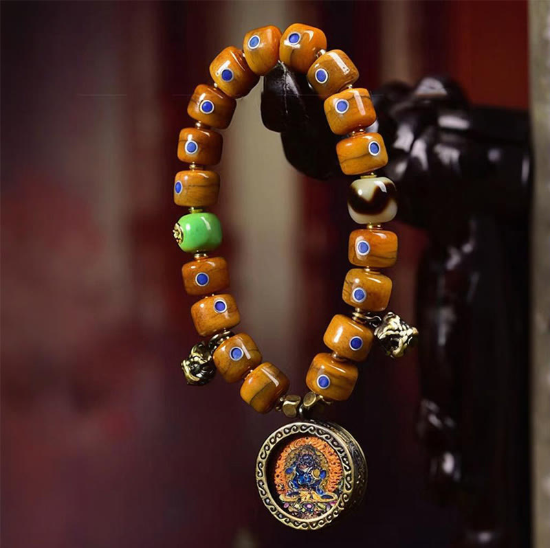 Wear FengShui Vintage Tibetan Bone Beads Braided Rope Positive Balance Bracelet