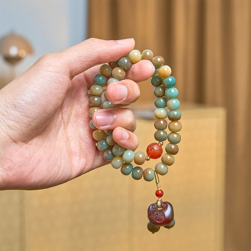 Wear FengShui Colorful Bodhi Seed Harmony Double Wrap Bracelet